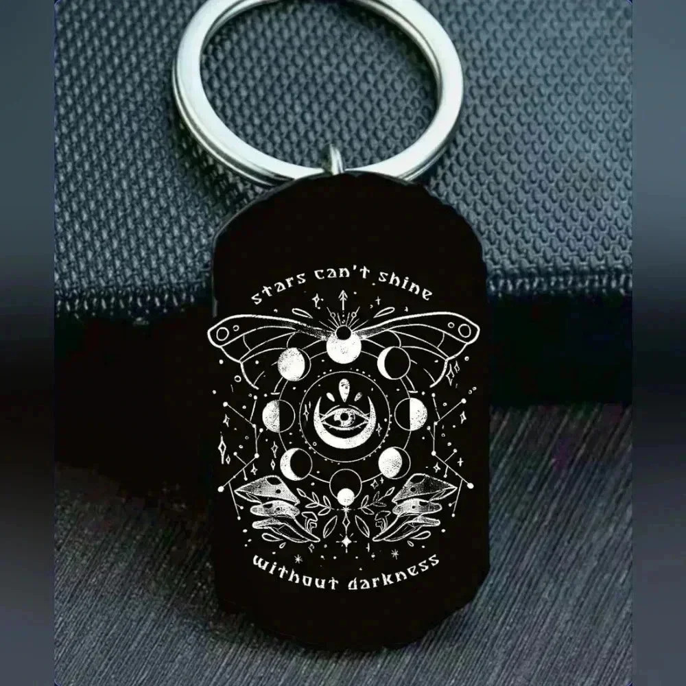 Butterfly Moon Art Hot Start Can't Shine Without The Darkness Hot Keychain